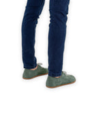Detail Green Suede Oxford Shoes - Handcrafted Calf Leather Turkey | Bespoky