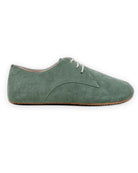Side view Green Suede Oxford Shoes - Calf Leather Zero Drop | Bespoky