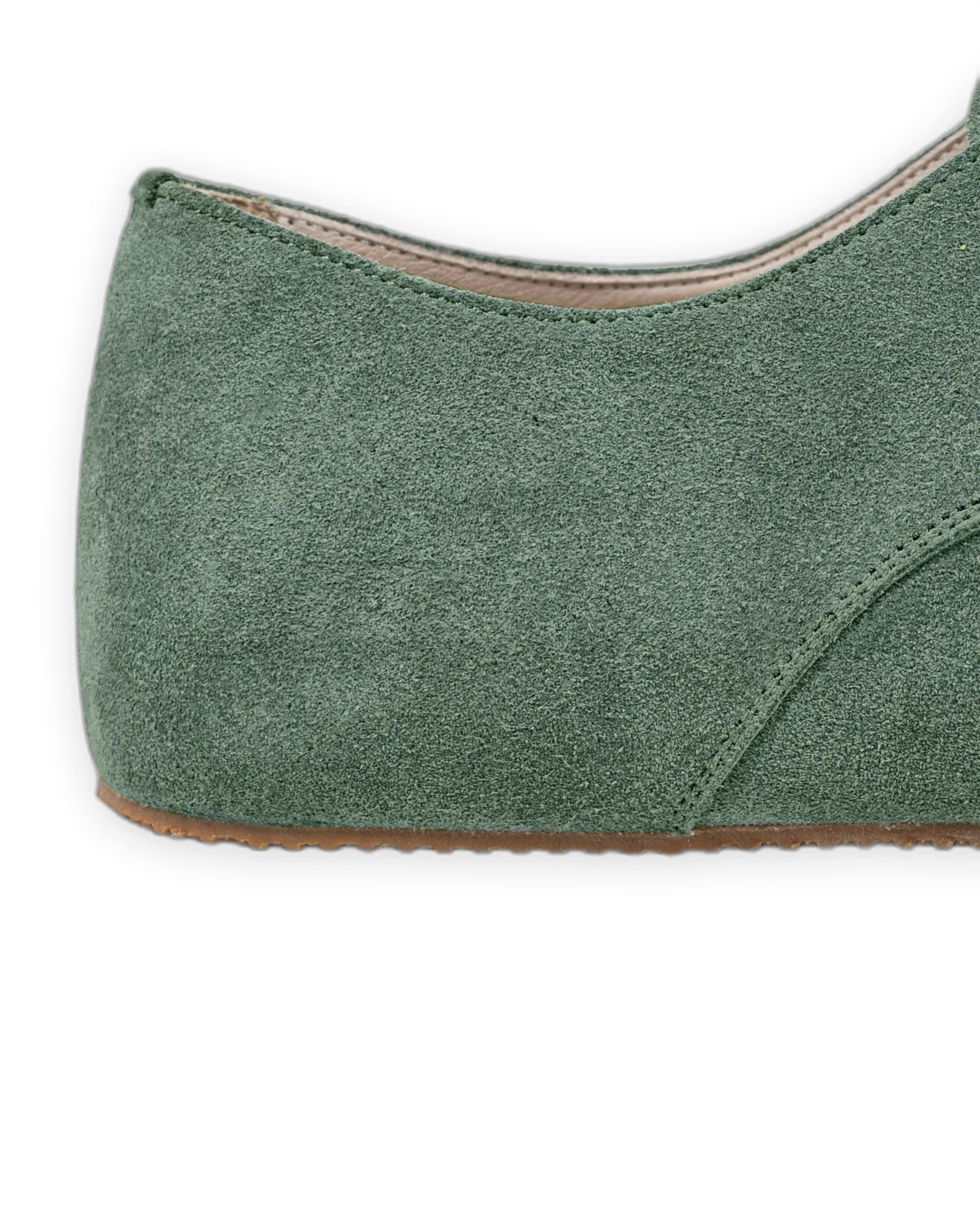Top view Green Suede Oxford Shoes - Handcrafted Calf Leather | Bespoky