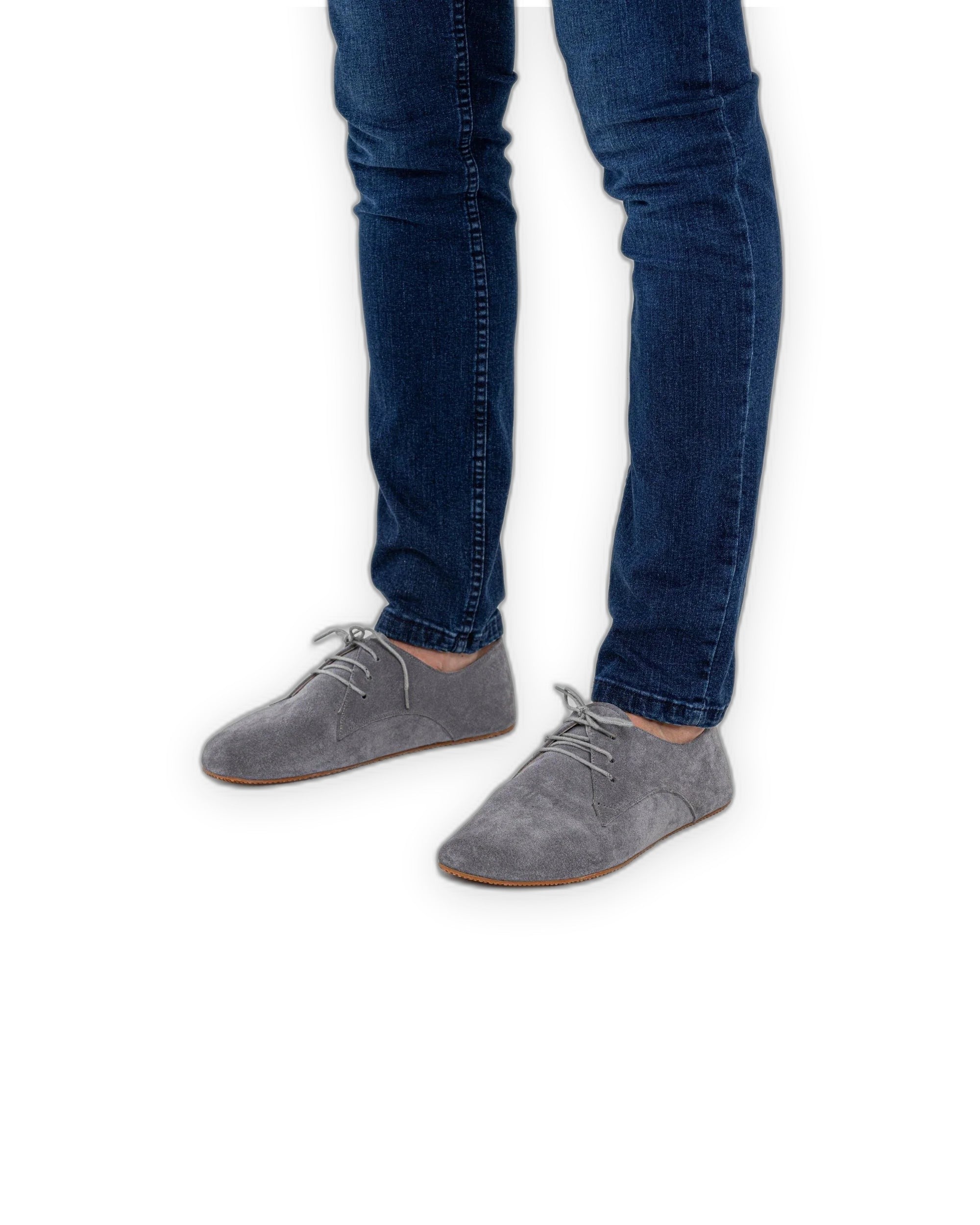 Detail Grey Suede Oxford Shoes - Handcrafted Calf Leather Turkey | Bespoky