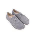 Men's Grey Suede Oxford Shoes - Handcrafted Calf Leather Wide Toe Box | Bespoky