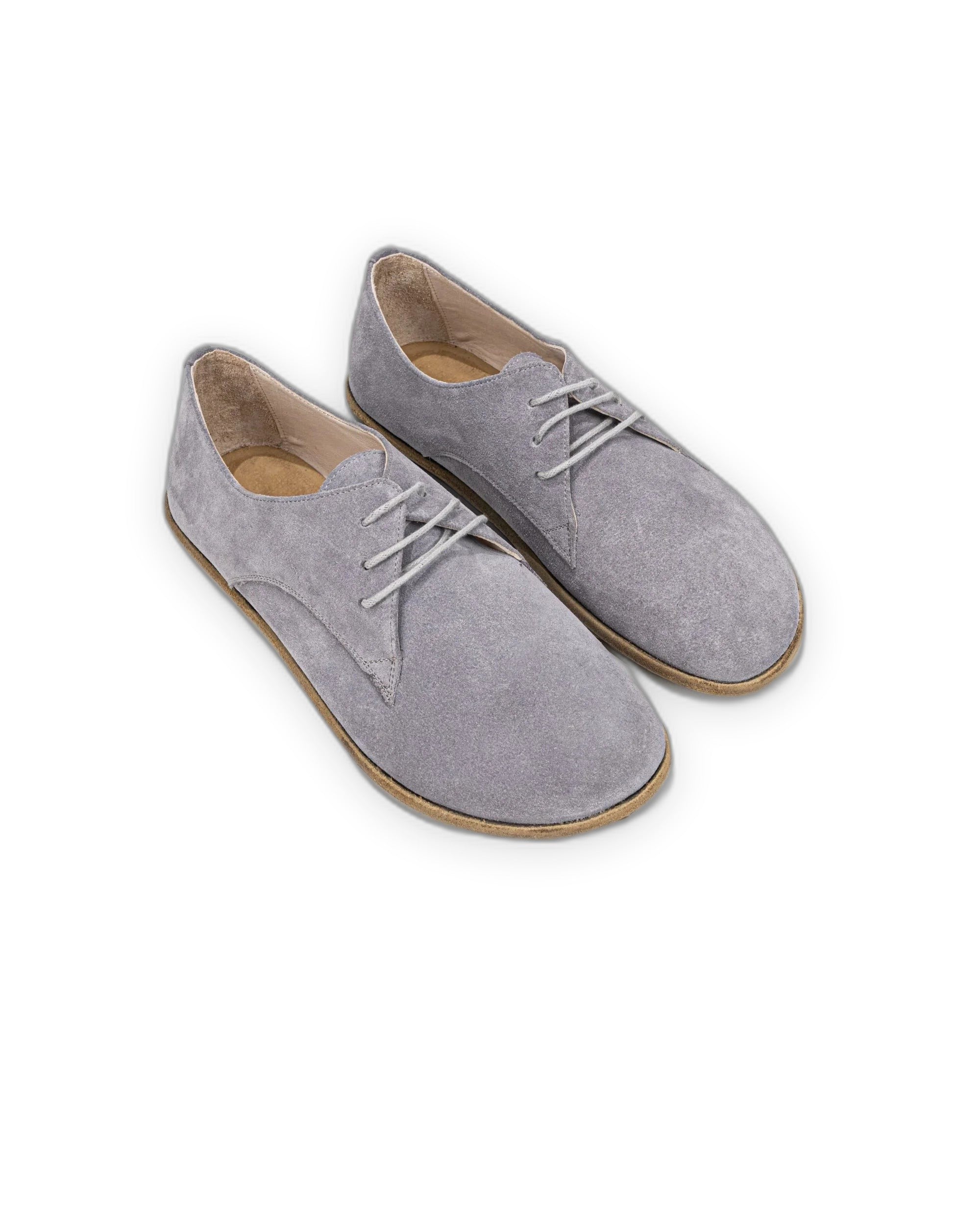 Men's Grey Suede Oxford Shoes - Handcrafted Calf Leather Wide Toe Box | Bespoky