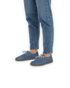 Detail Jean Blue Oxford Shoes - Handcrafted Calf Leather Turkey | Bespoky