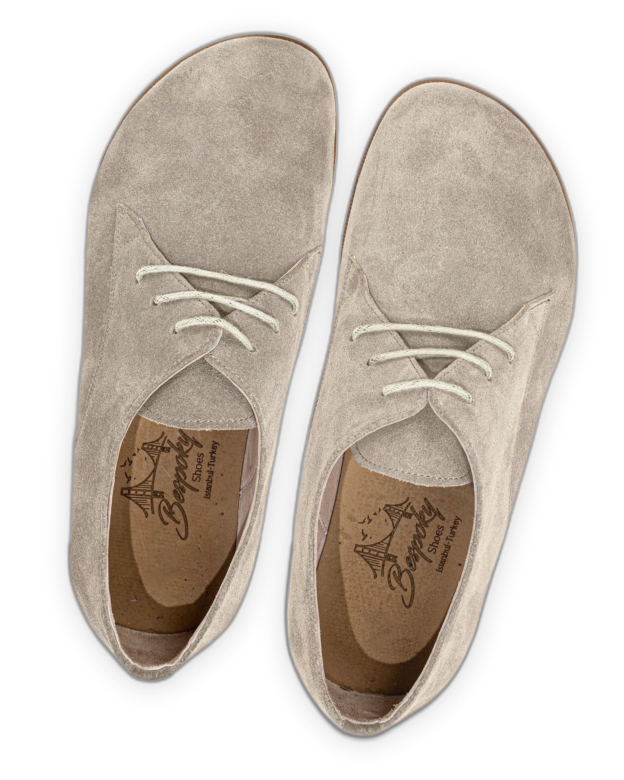 Side view Suede Oxford Shoes - Calf Leather Zero Drop | Bespoky