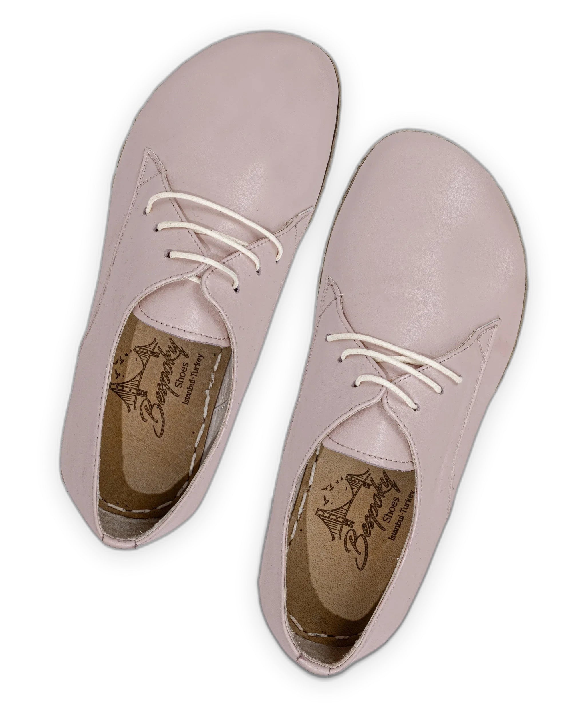 Top view Pink Oxford Shoes - Handcrafted Calf Leather | Bespoky