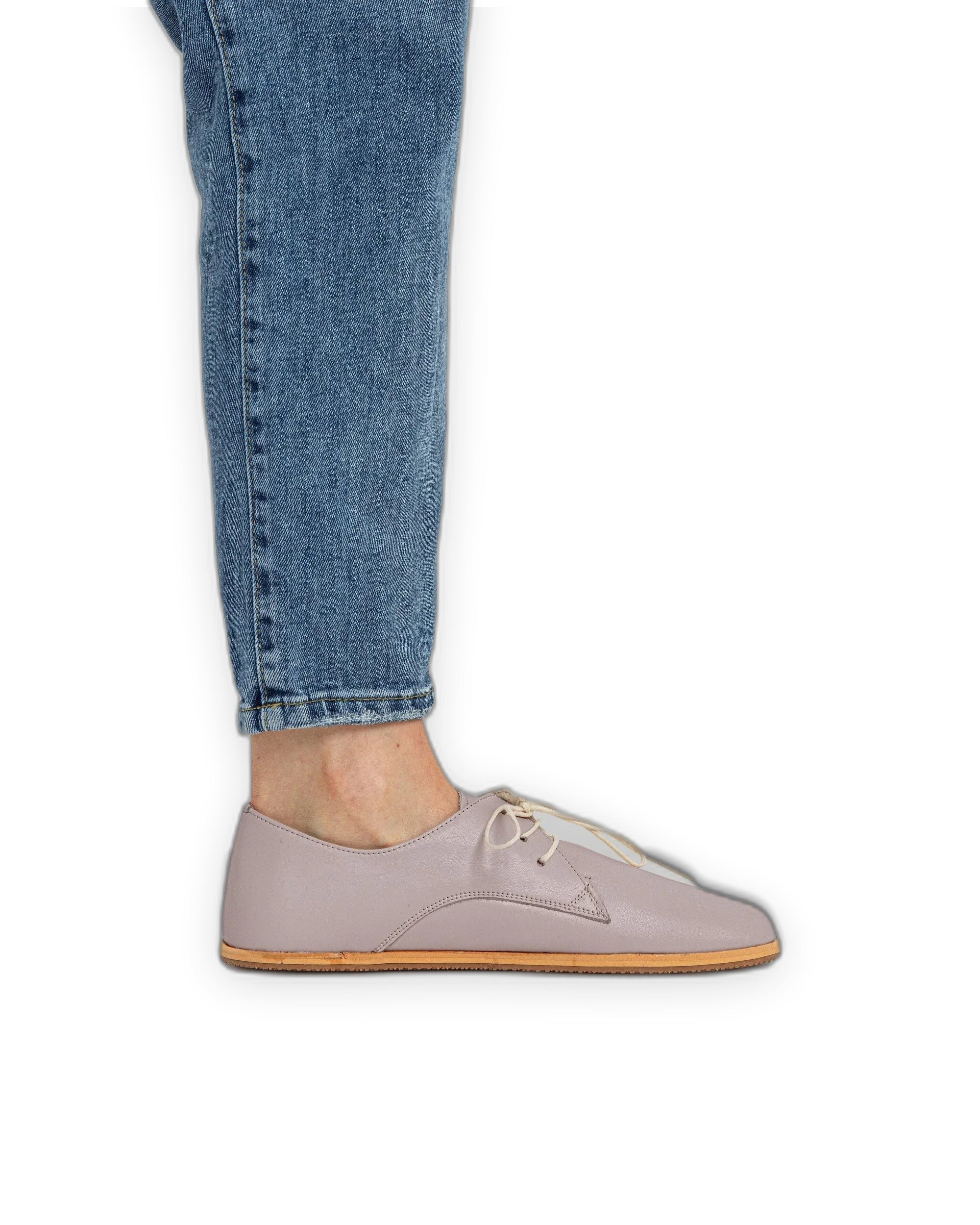 Pair Pink Oxford Shoes - Barefoot Wide Toe Calf Leather | Bespoky