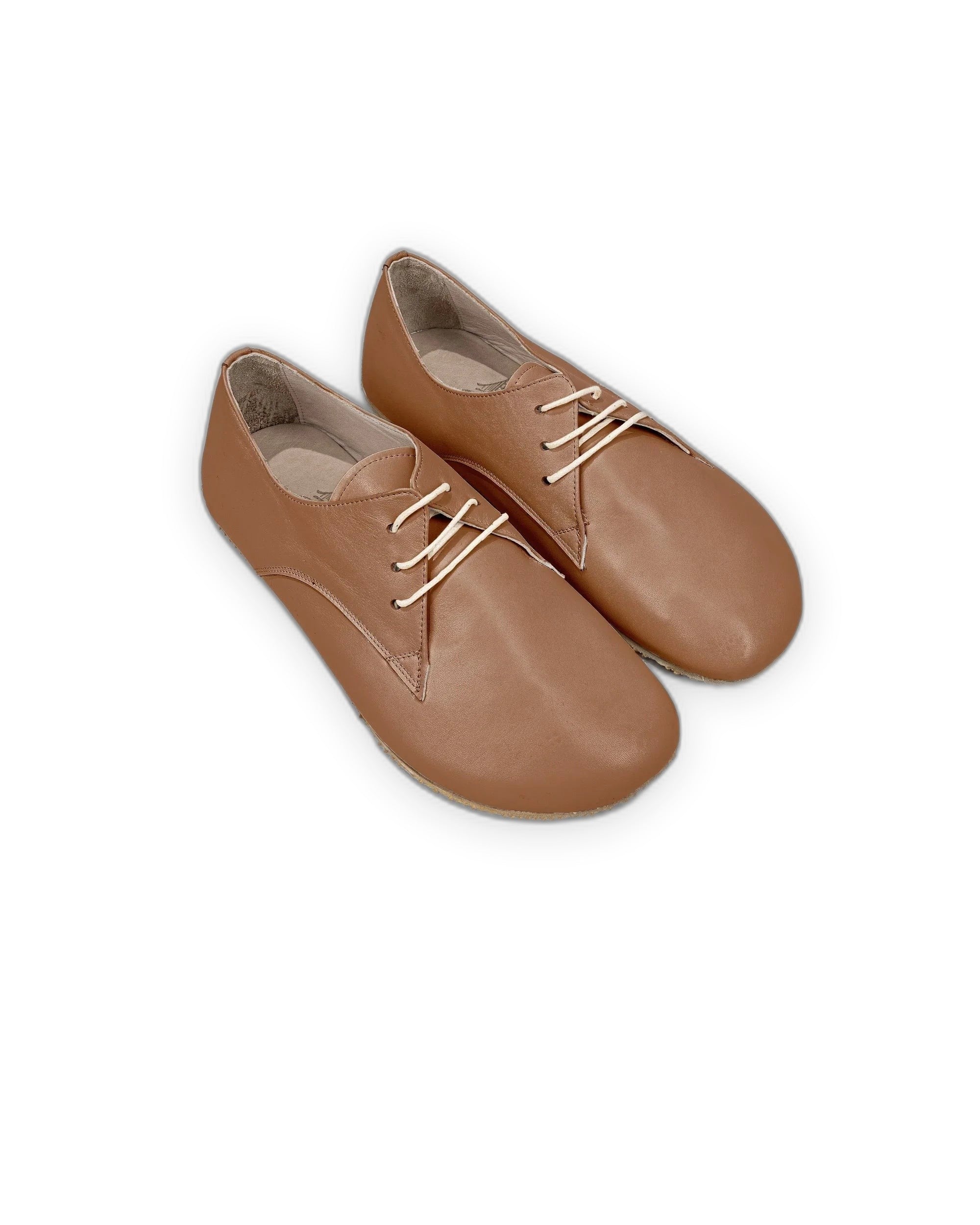 Men's Tan Oxford Shoes - Handcrafted Calf Leather Wide Toe Box | Bespoky