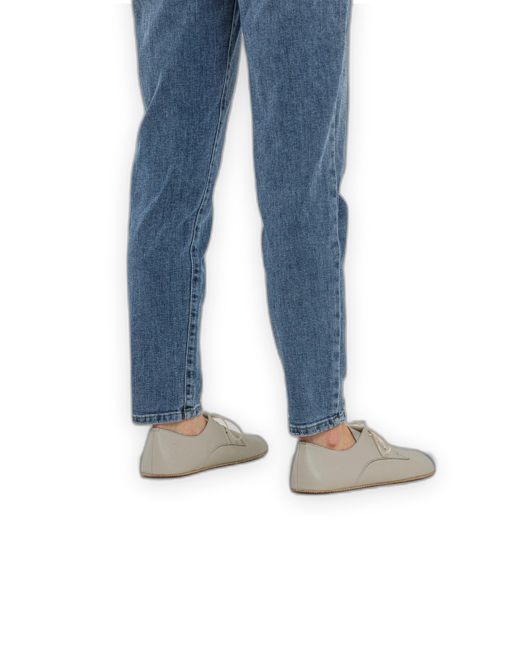 Back view Lucas Beige Oxford Shoes - Calf Leather Handcrafted | Bespoky