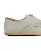 Pair Lucas Beige Oxford Shoes - Barefoot Wide Toe Calf Leather | Bespoky