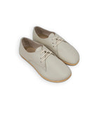Men's Lucas Beige Oxford Shoes - Handcrafted Calf Leather Wide Toe Box | Bespoky