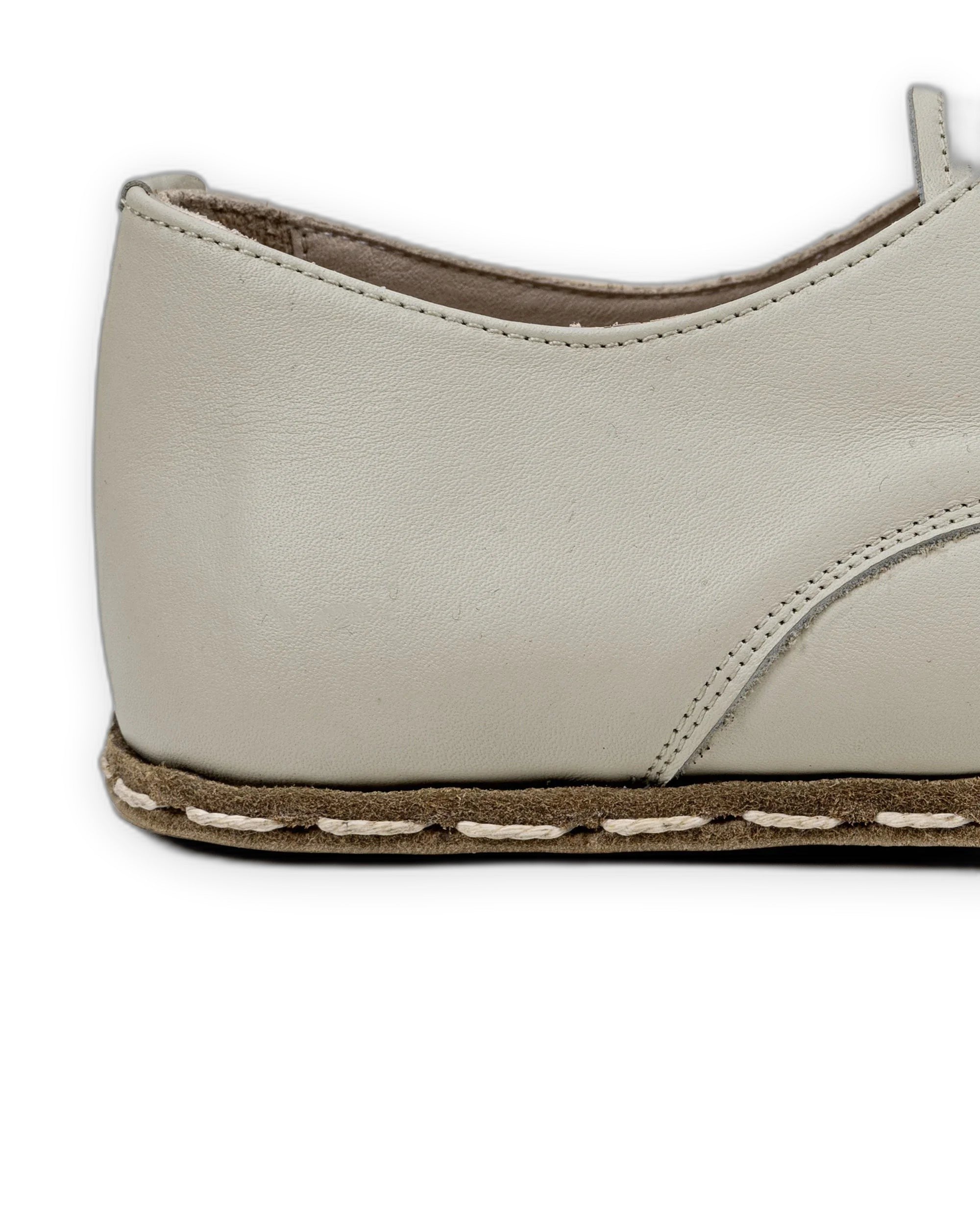 Side view Lucas Beige Oxford Shoes - Calf Leather Zero Drop | Bespoky