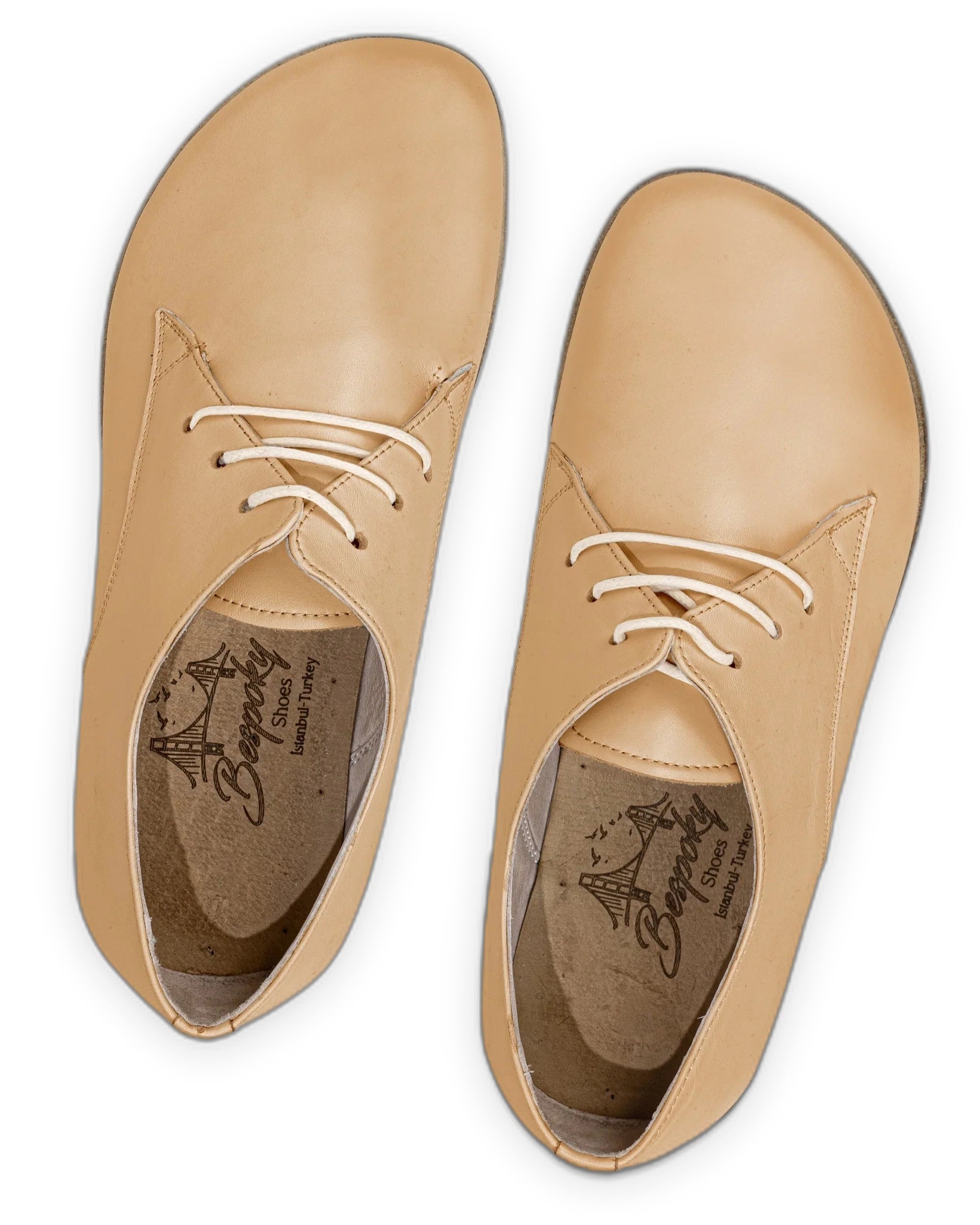 Top view Melon Yellow Oxford Shoes - Handcrafted Calf Leather | Bespoky