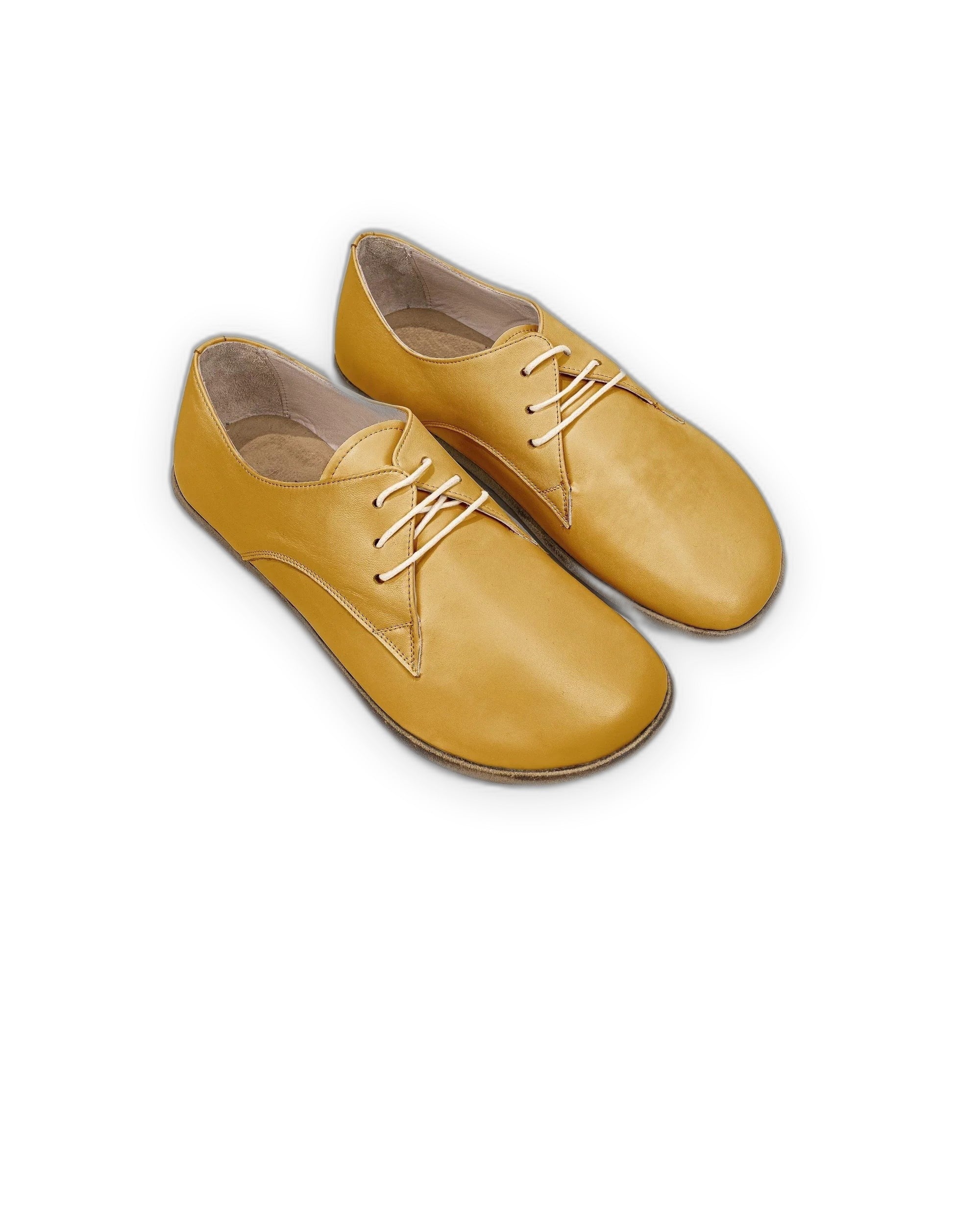 Men's Mustard Oxford Shoes - Handcrafted Calf Leather Wide Toe Box | Bespoky