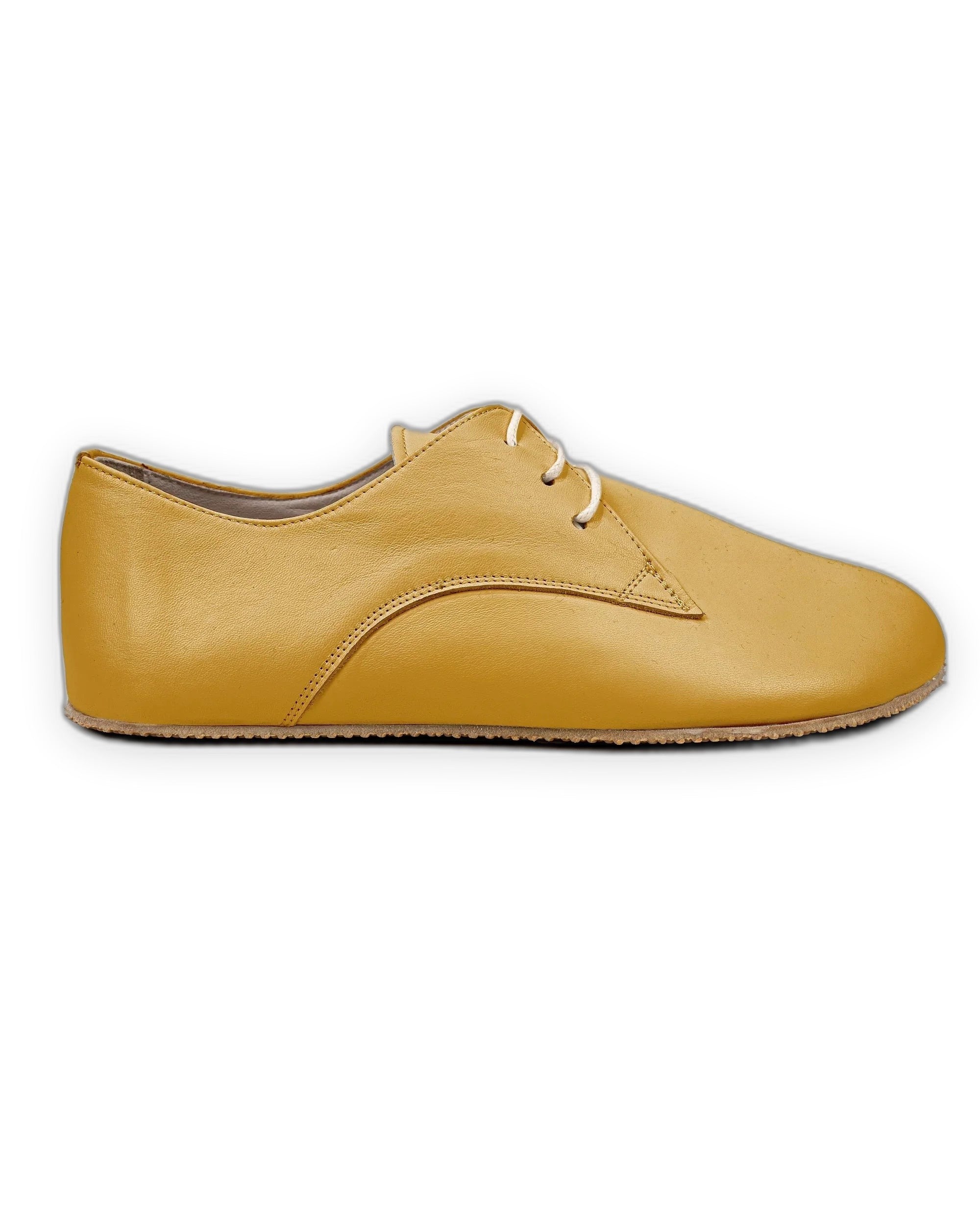 Side view Mustard Oxford Shoes - Calf Leather Zero Drop | Bespoky