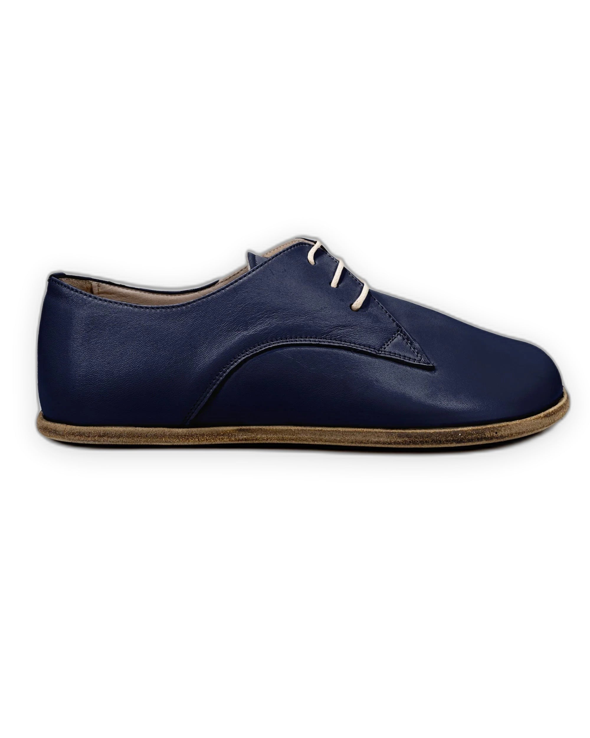 Side view Navy Blue Oxford Shoes - Calf Leather Zero Drop | Bespoky