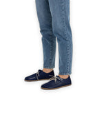 Top view Navy Blue Oxford Shoes - Handcrafted Calf Leather | Bespoky