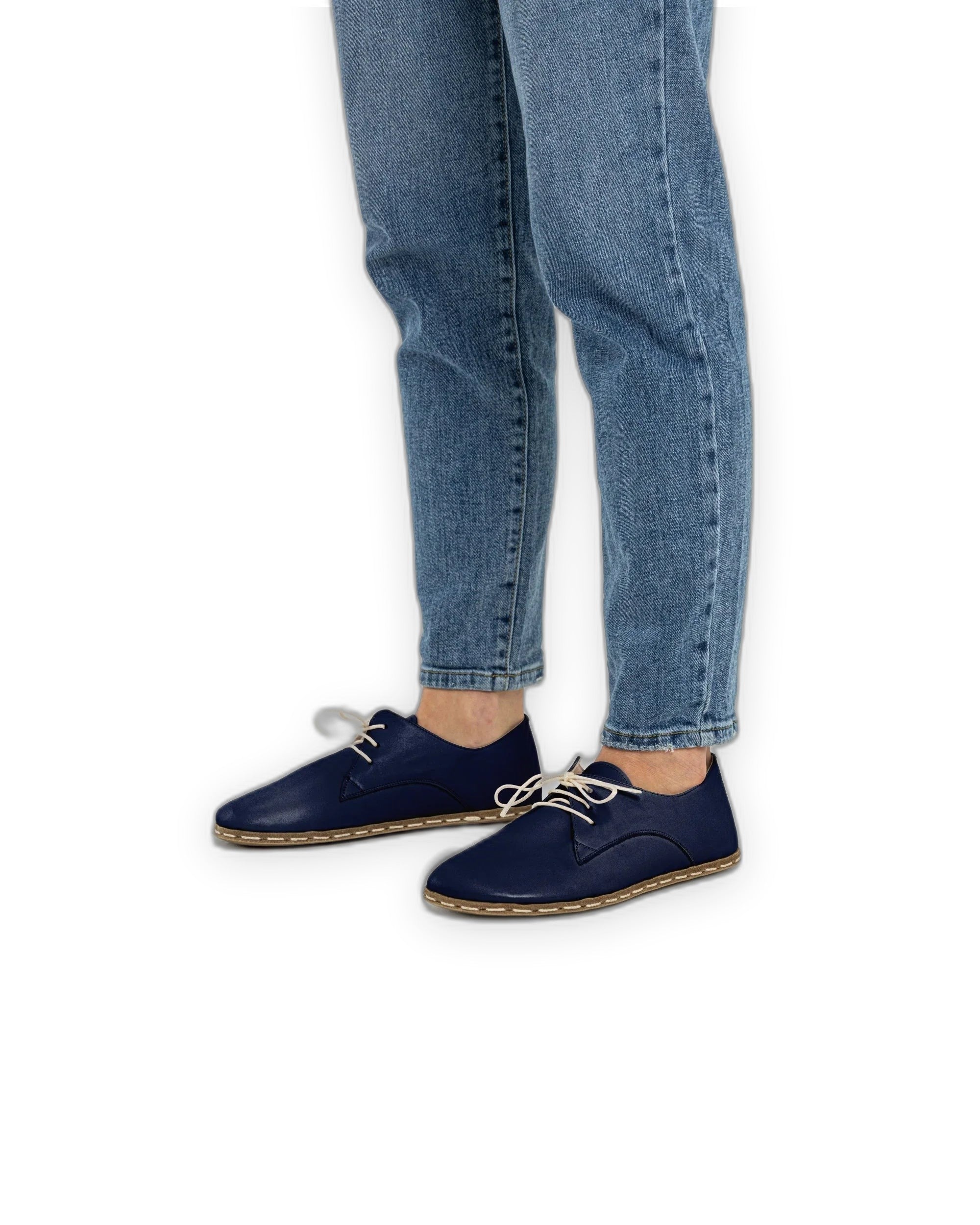 Top view Navy Blue Oxford Shoes - Handcrafted Calf Leather | Bespoky