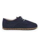 Side view Navy Nubuck Oxford Shoes - Calf Leather Zero Drop | Bespoky