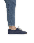 Back view Navy Nubuck Oxford Shoes - Calf Leather Handcrafted | Bespoky