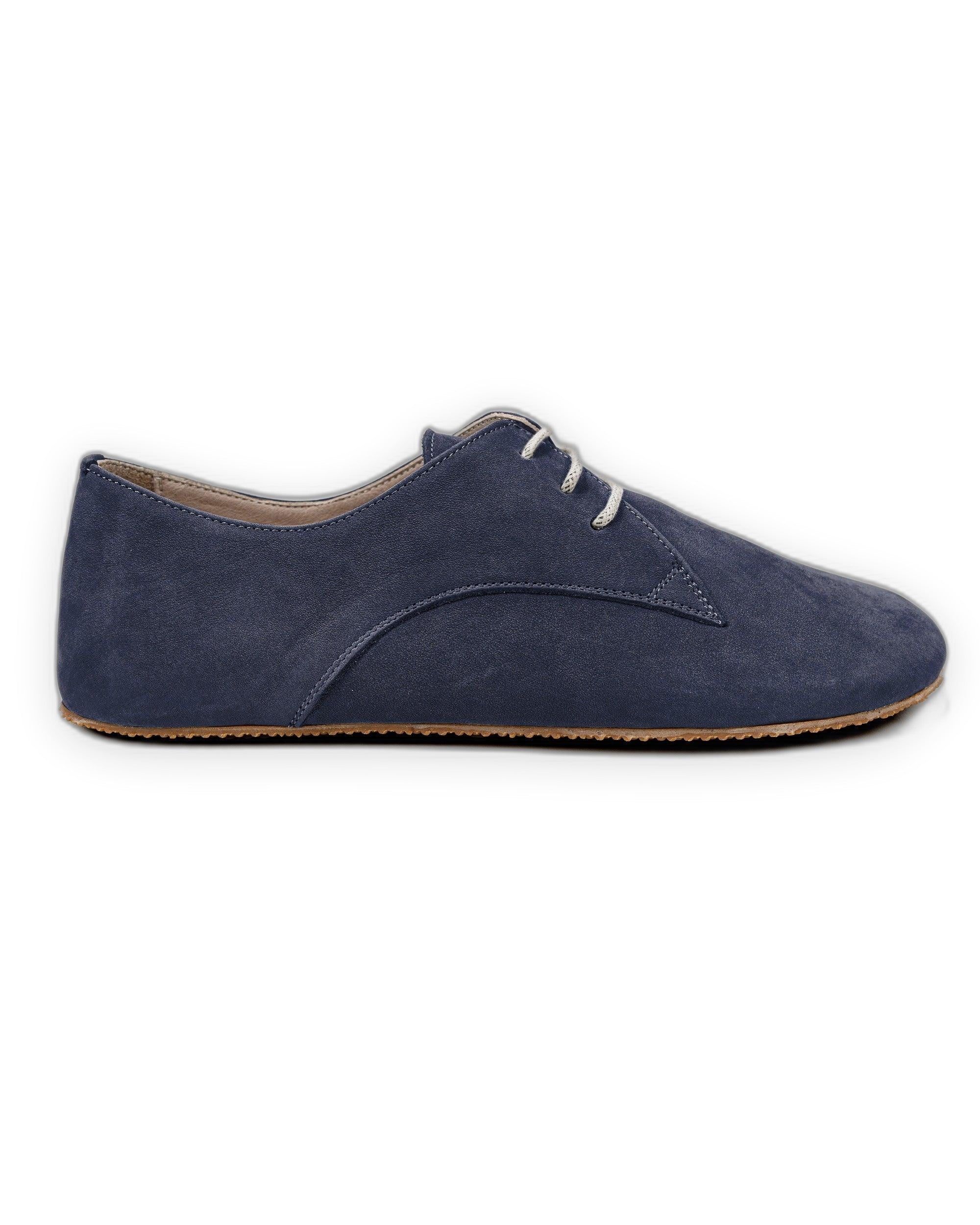 Close-up calf leather - Navy Nubuck Oxford Shoes Detail | Bespoky