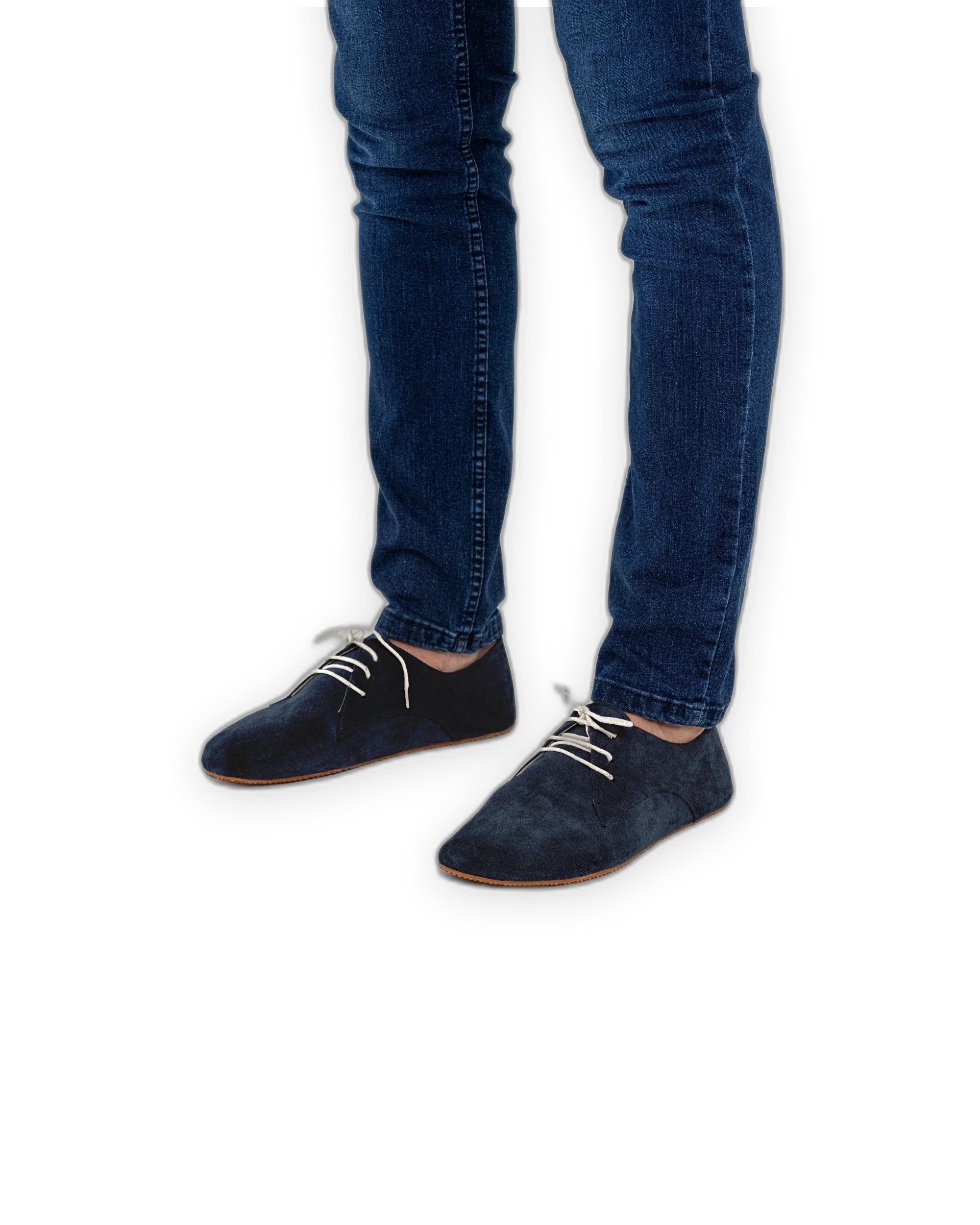 Detail Navy Suede Oxford Shoes - Handcrafted Calf Leather Turkey | Bespoky