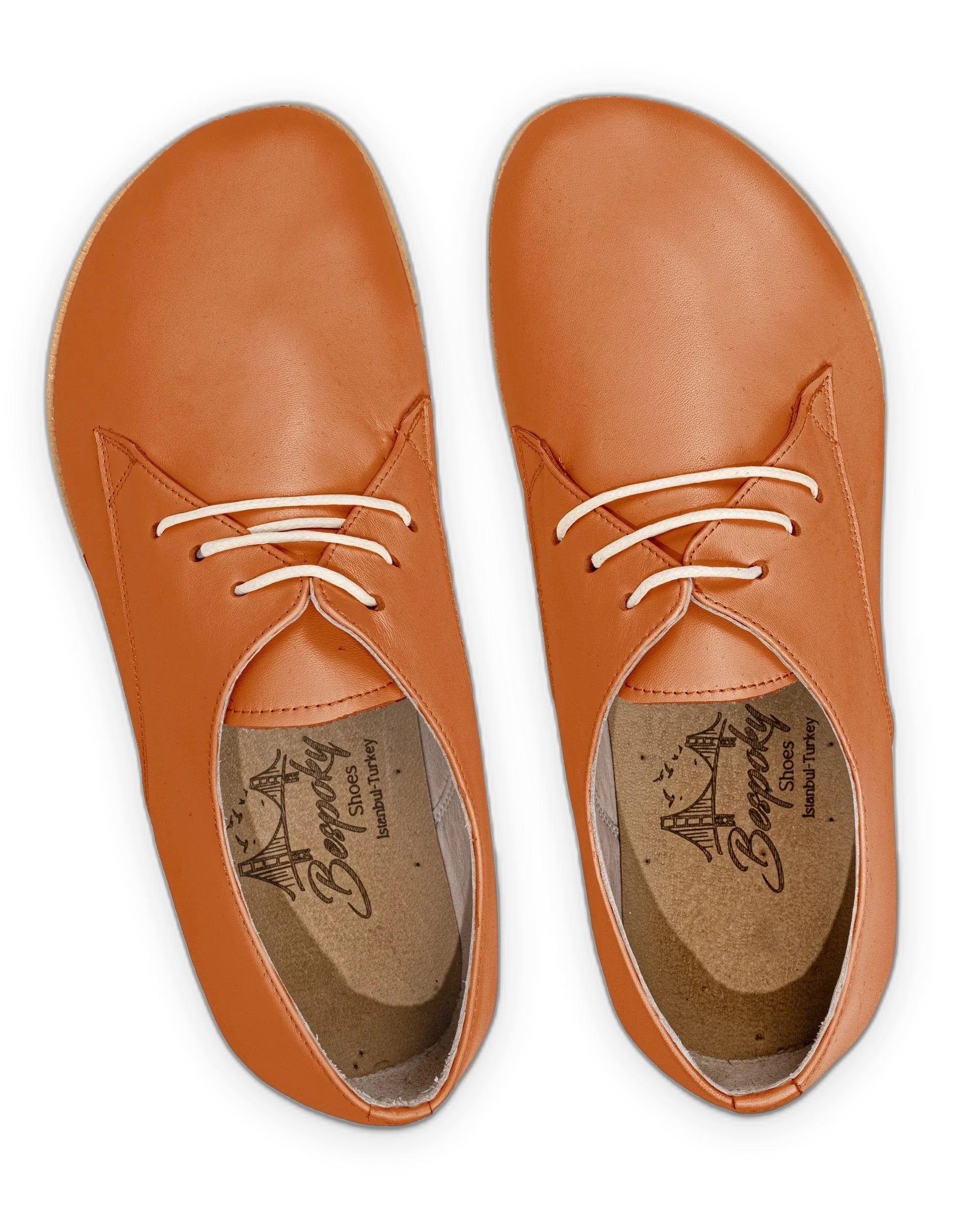 Top view Orange Oxford Shoes - Handcrafted Calf Leather | Bespoky