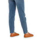 Pair Orange Oxford Shoes - Barefoot Wide Toe Calf Leather | Bespoky