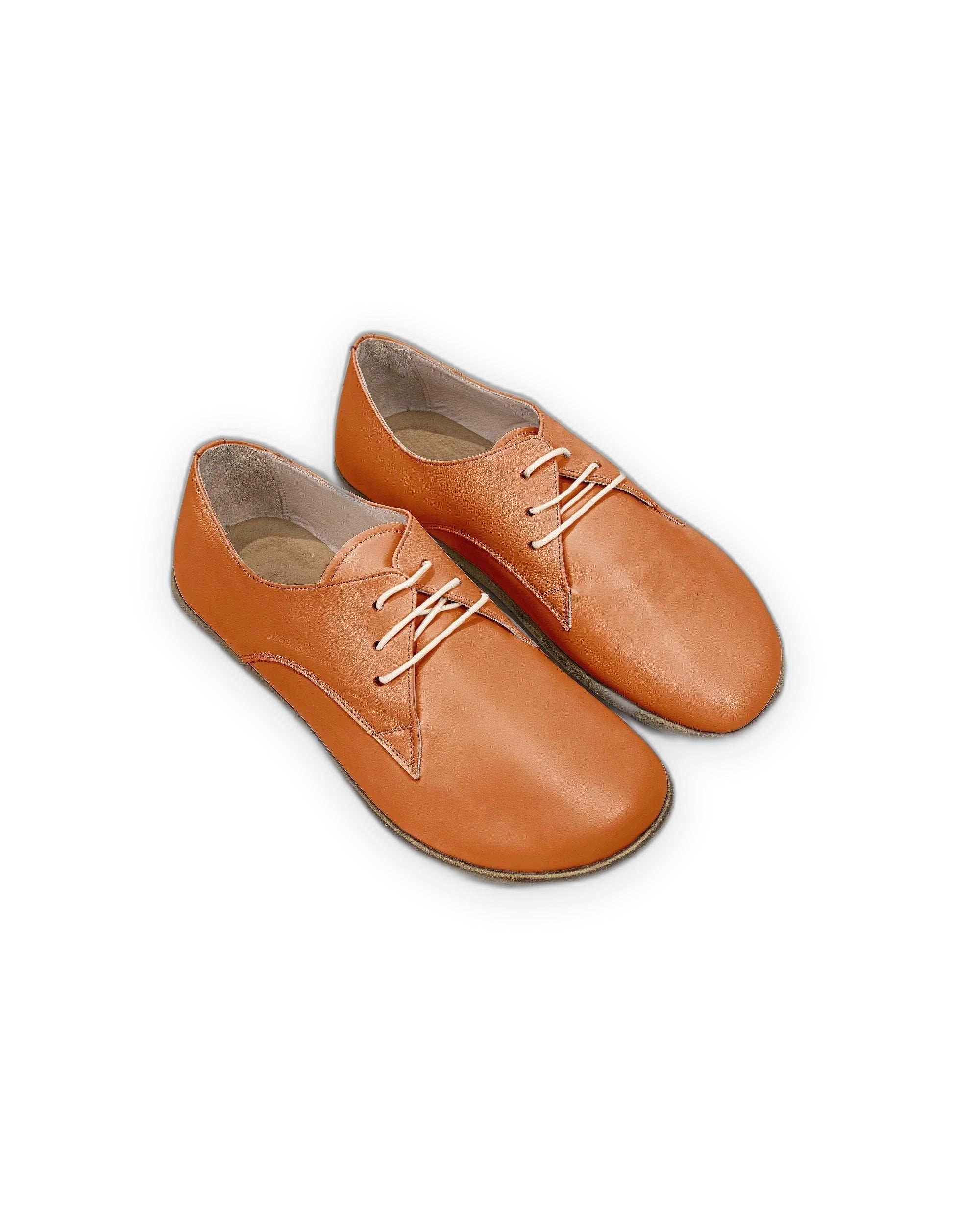 Men's Orange Oxford Shoes - Handcrafted Calf Leather Wide Toe Box | Bespoky