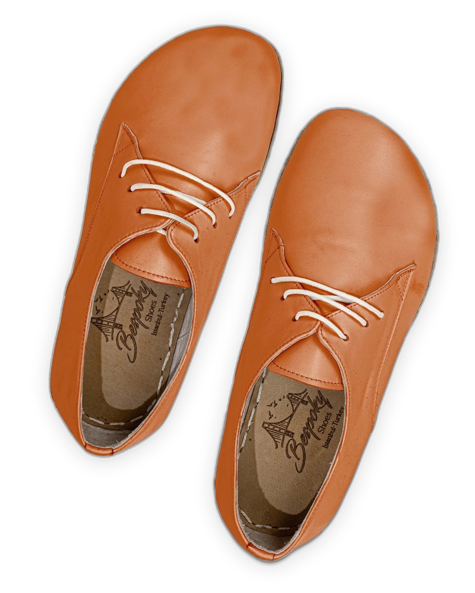 Side view Orange Oxford Shoes - Calf Leather Zero Drop | Bespoky