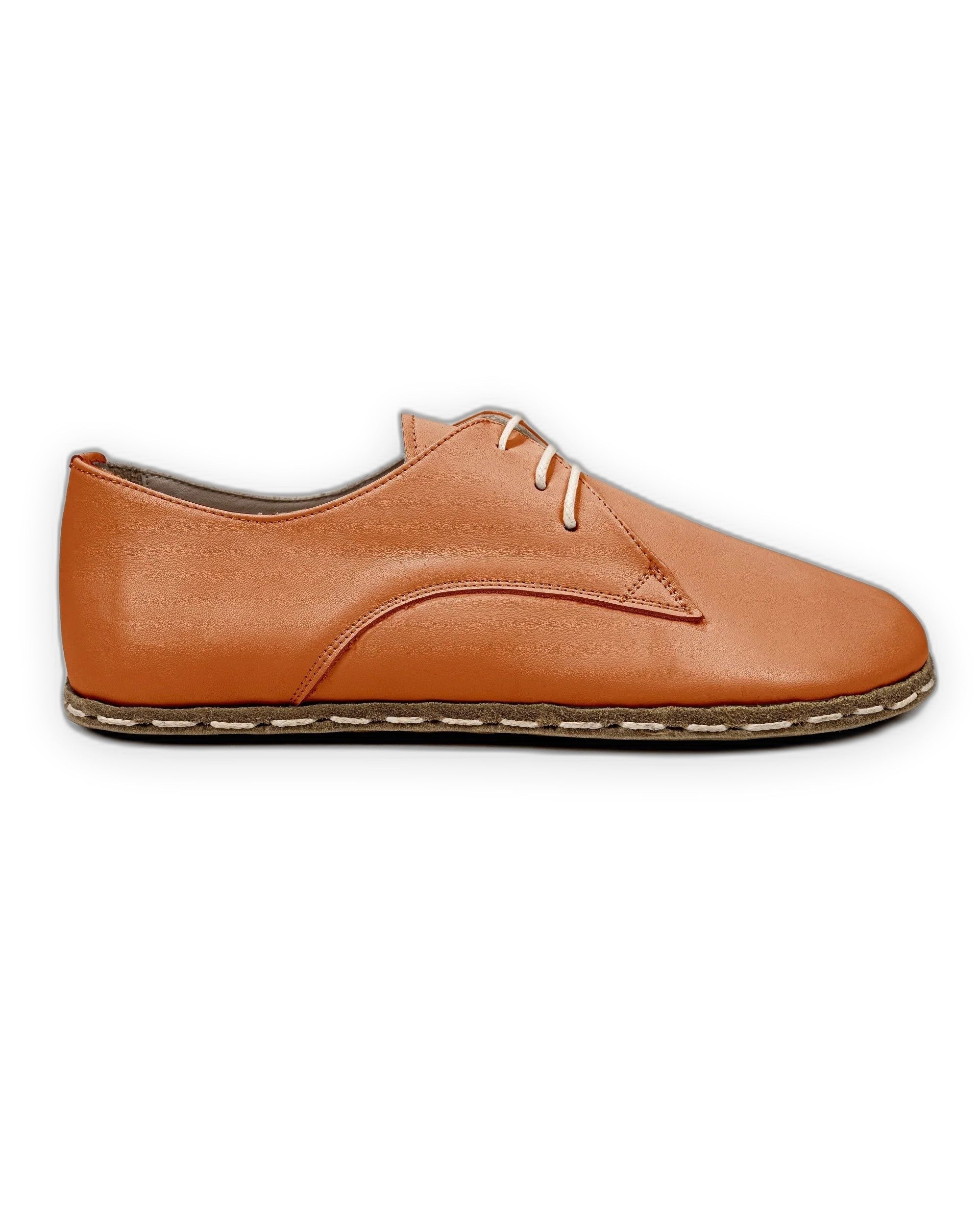 Close-up calf leather - Orange Oxford Shoes Detail | Bespoky