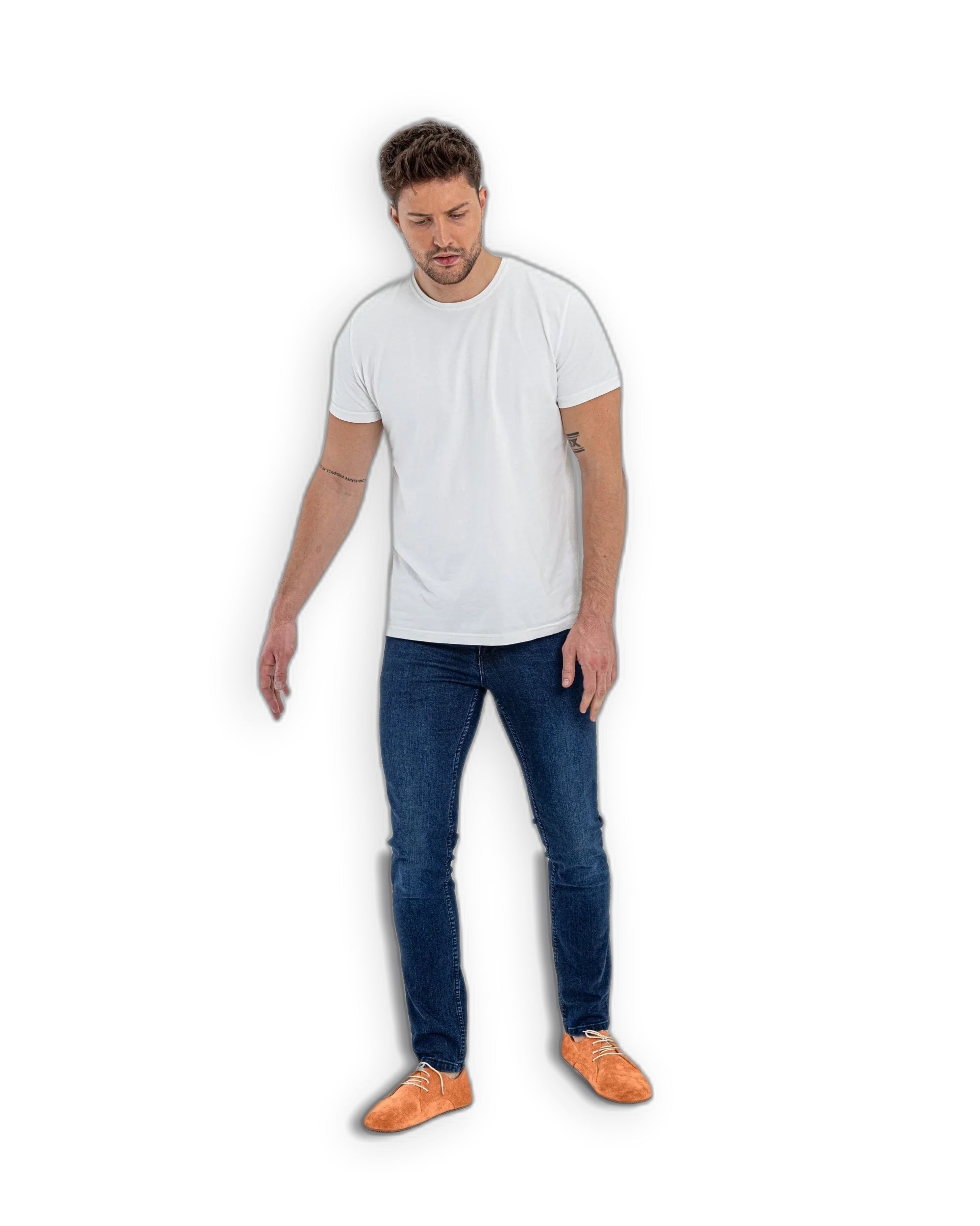 Back view Orange Suede Oxford Shoes - Calf Leather Handcrafted | Bespoky
