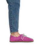 Pair Pink Nubuck Oxford Shoes - Barefoot Wide Toe Calf Leather | Bespoky