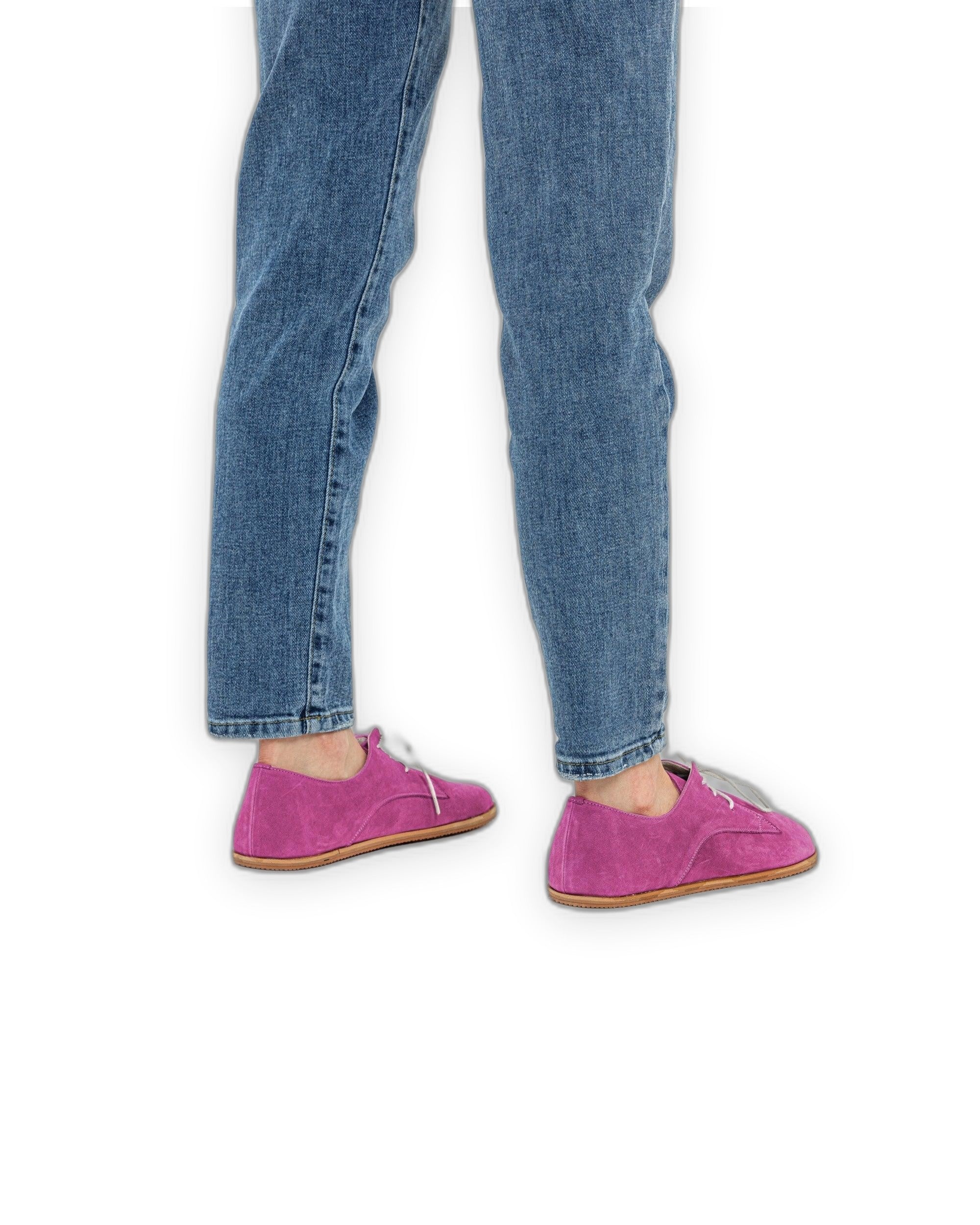 Detail Pink Nubuck Oxford Shoes - Handcrafted Calf Leather Turkey | Bespoky