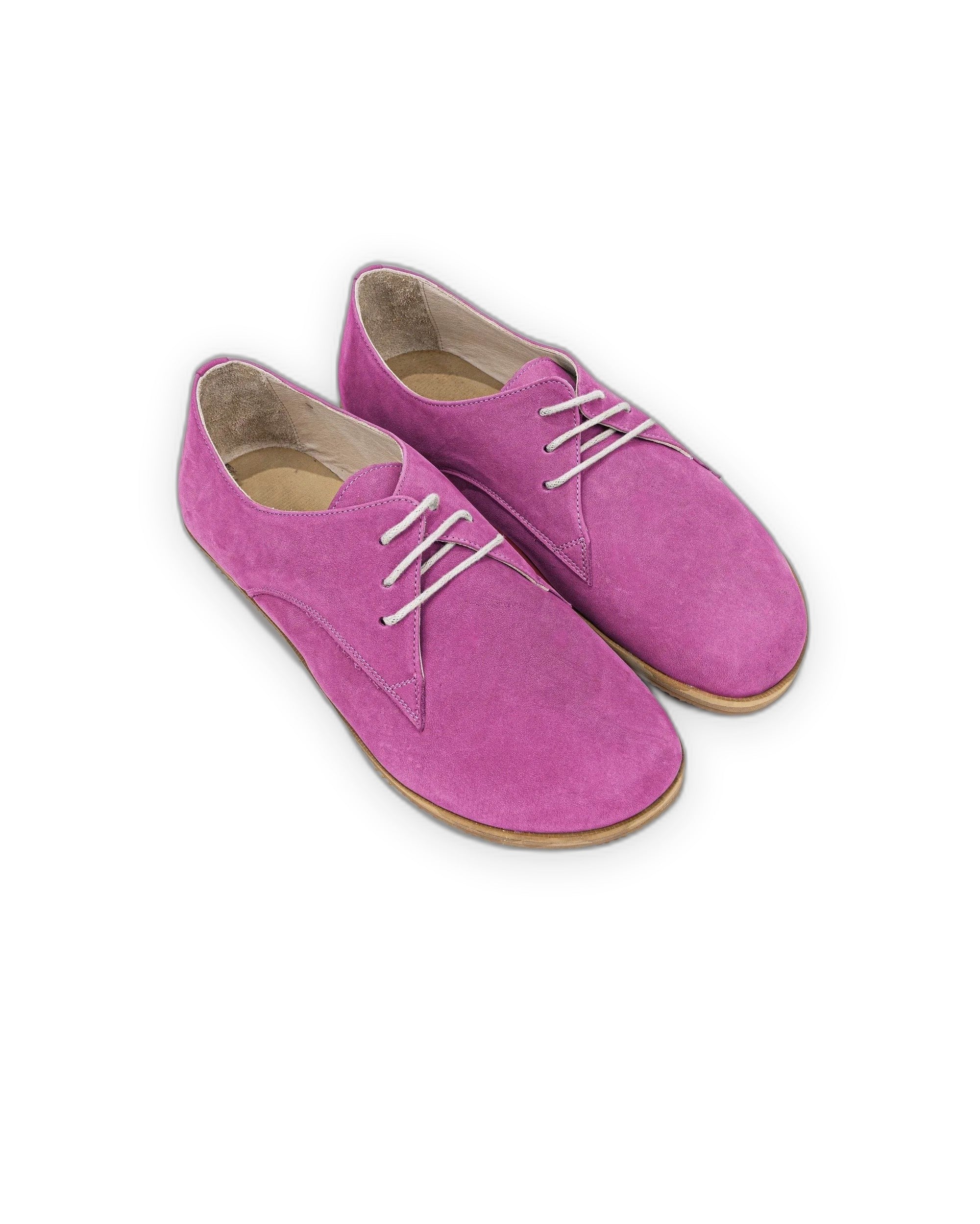 Men's Pink Nubuck Oxford Shoes - Handcrafted Calf Leather Wide Toe Box | Bespoky