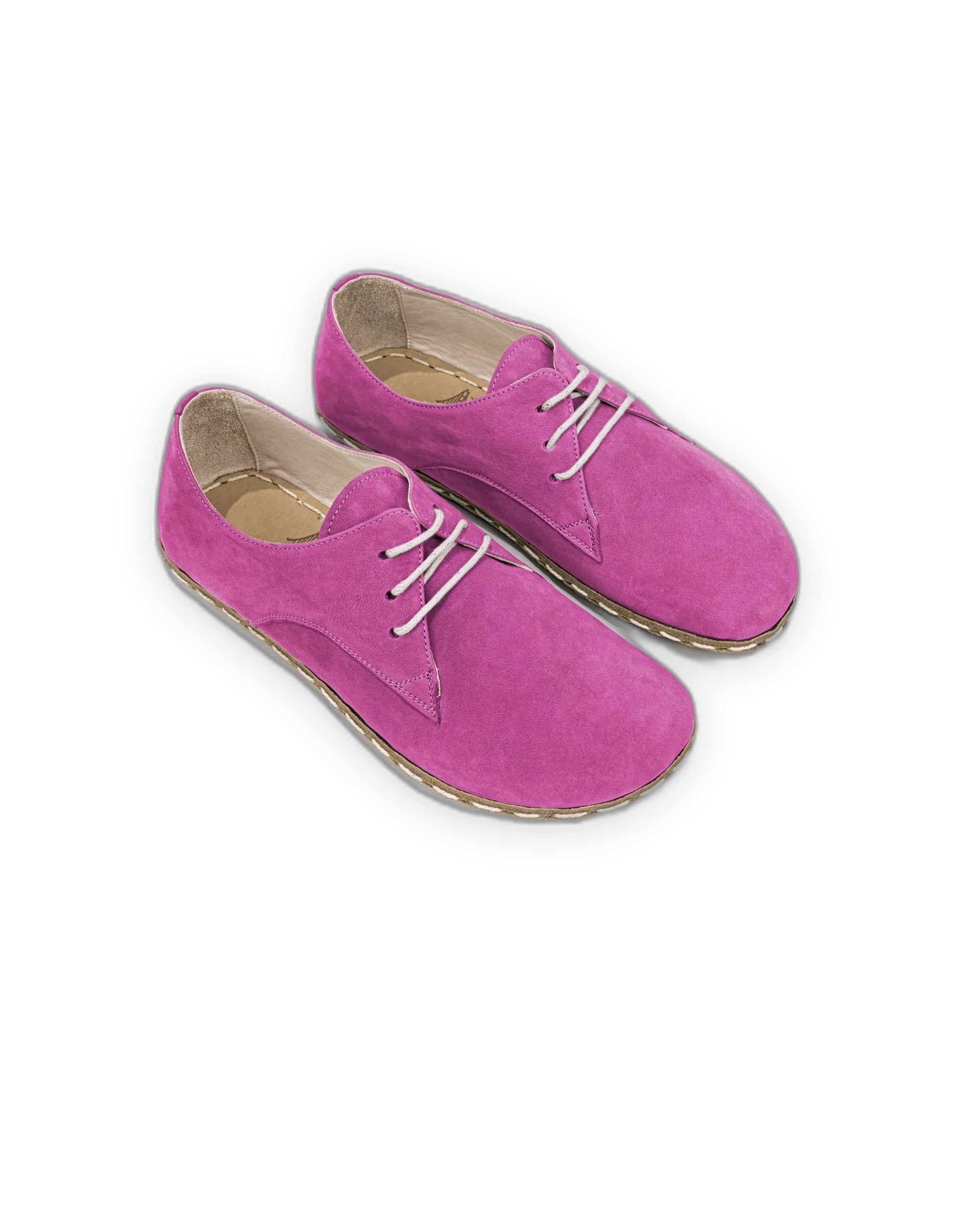 Men's Pink Nubuck Oxford Shoes - Handcrafted Calf Leather Wide Toe Box | Bespoky
