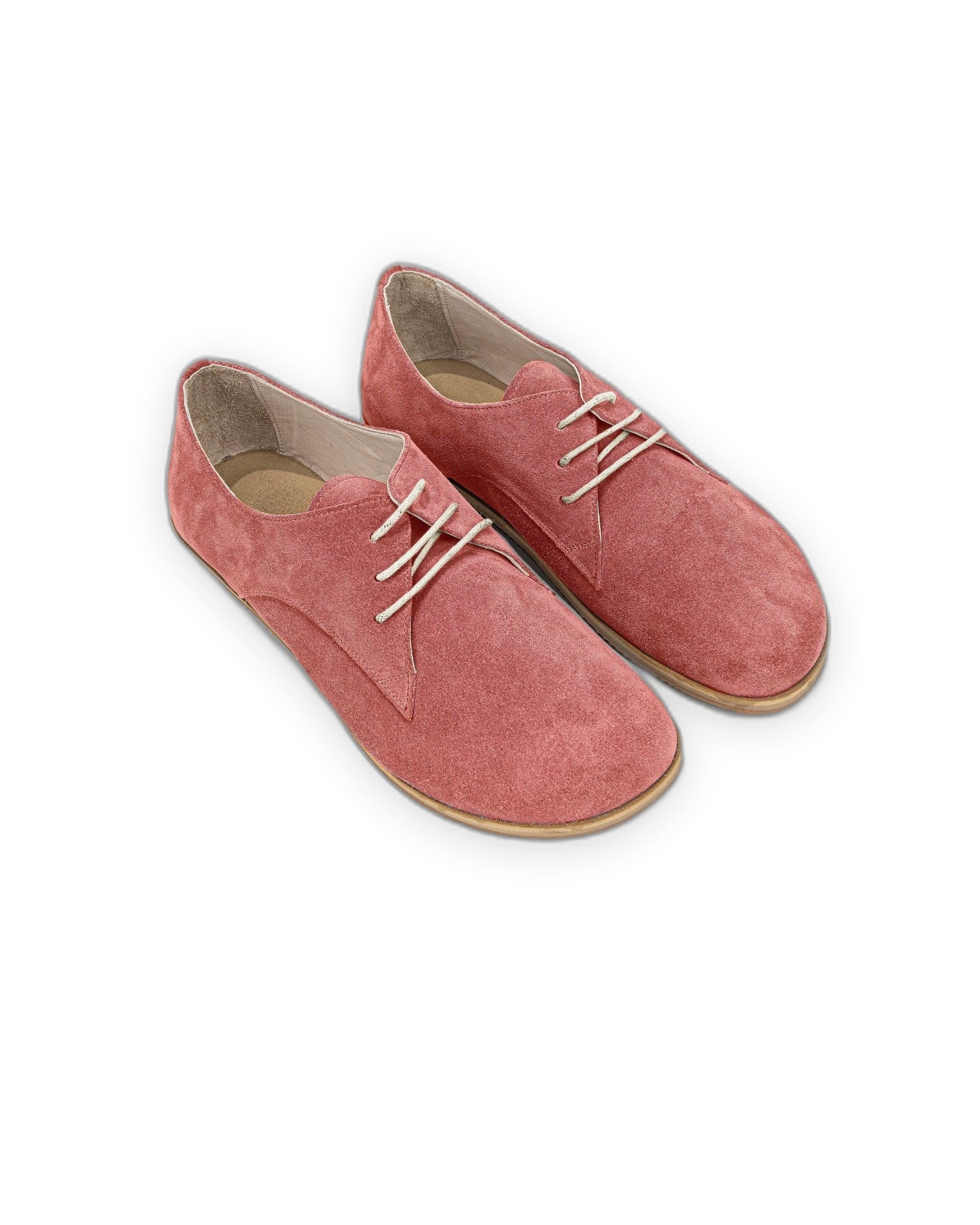 Men's Pink Suede Oxford Shoes - Handcrafted Calf Leather Wide Toe Box | Bespoky