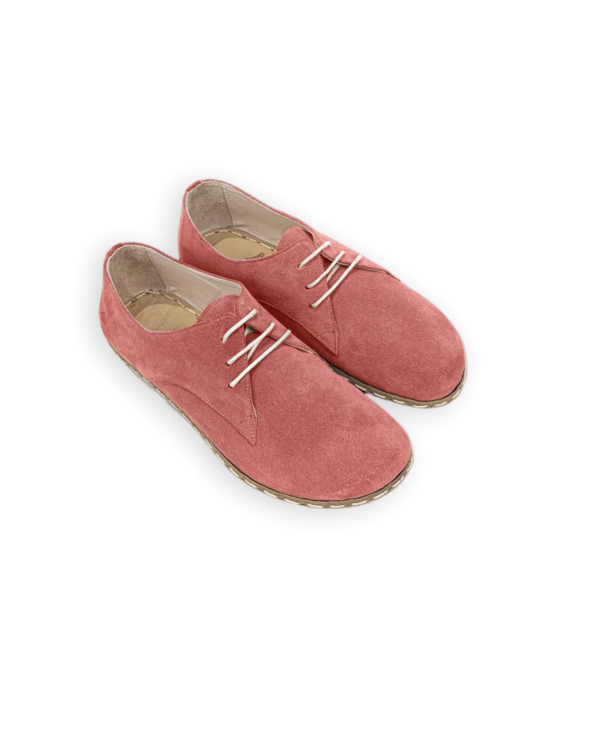 Men's Pink Suede Oxford Shoes - Handcrafted Calf Leather Wide Toe Box | Bespoky