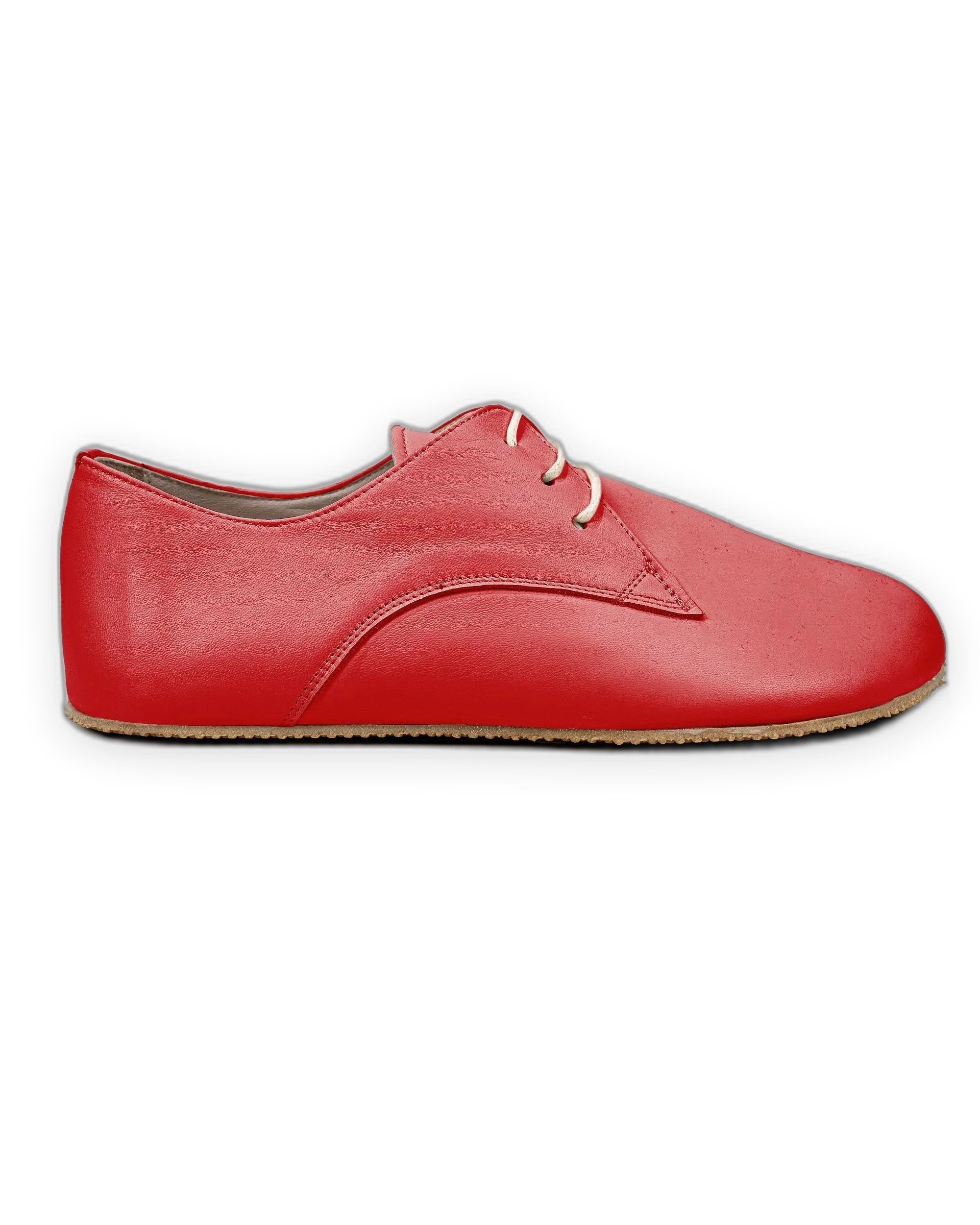 Side view Red Oxford Shoes - Calf Leather Zero Drop | Bespoky