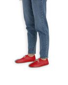 Detail Red Oxford Shoes - Handcrafted Calf Leather Turkey | Bespoky