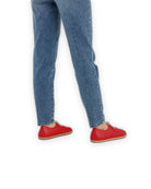 Detail Red Oxford Shoes - Handcrafted Calf Leather Turkey | Bespoky