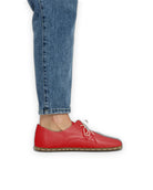 Pair Red Oxford Shoes - Barefoot Wide Toe Calf Leather | Bespoky