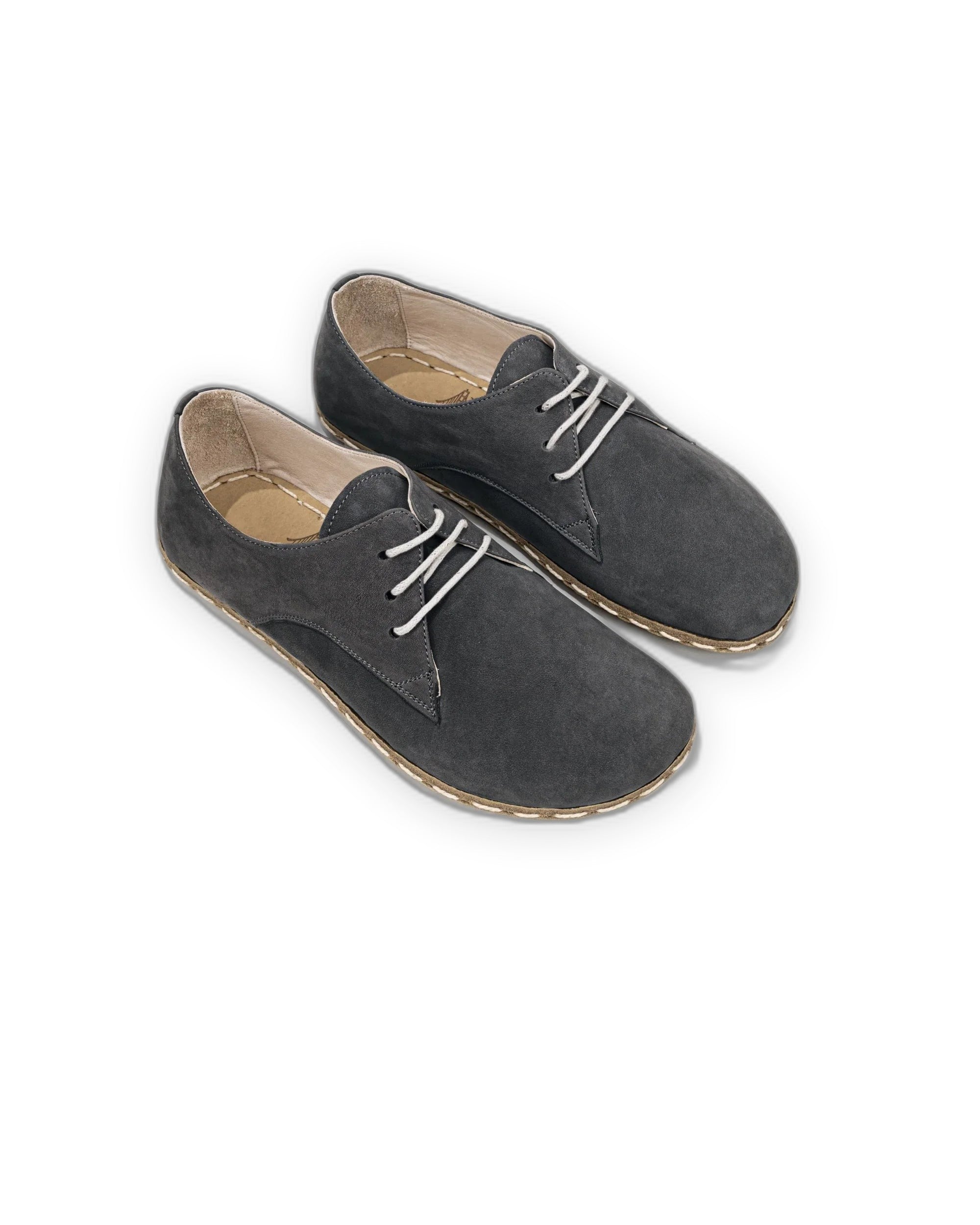 Men's Smoked Nubuck Oxford Shoes - Handcrafted Calf Leather Wide Toe Box | Bespoky