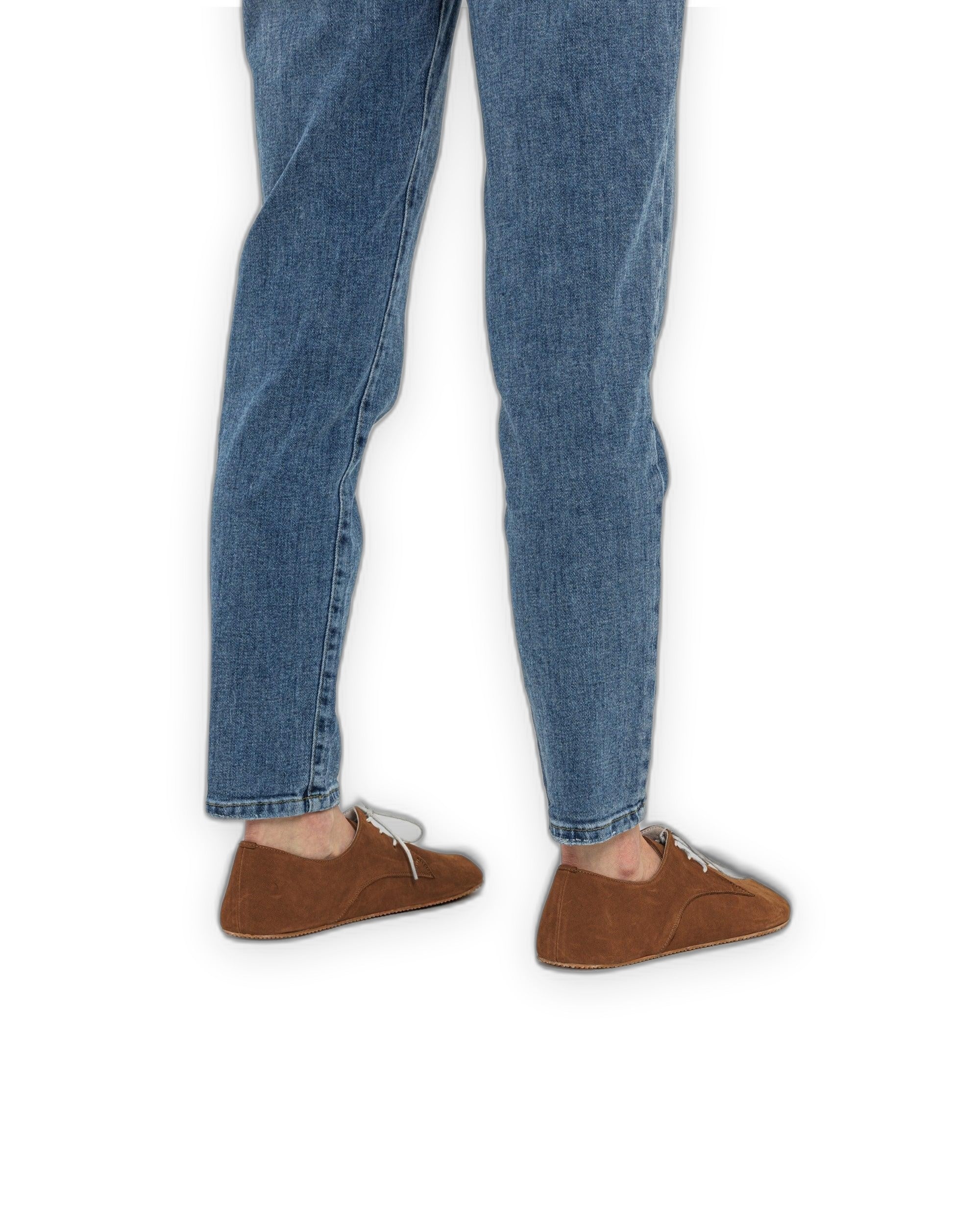 Side view Tan Nubuck Oxford Shoes - Calf Leather Zero Drop | Bespoky