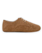 Side view Tan Suede Oxford Shoes - Calf Leather Zero Drop | Bespoky