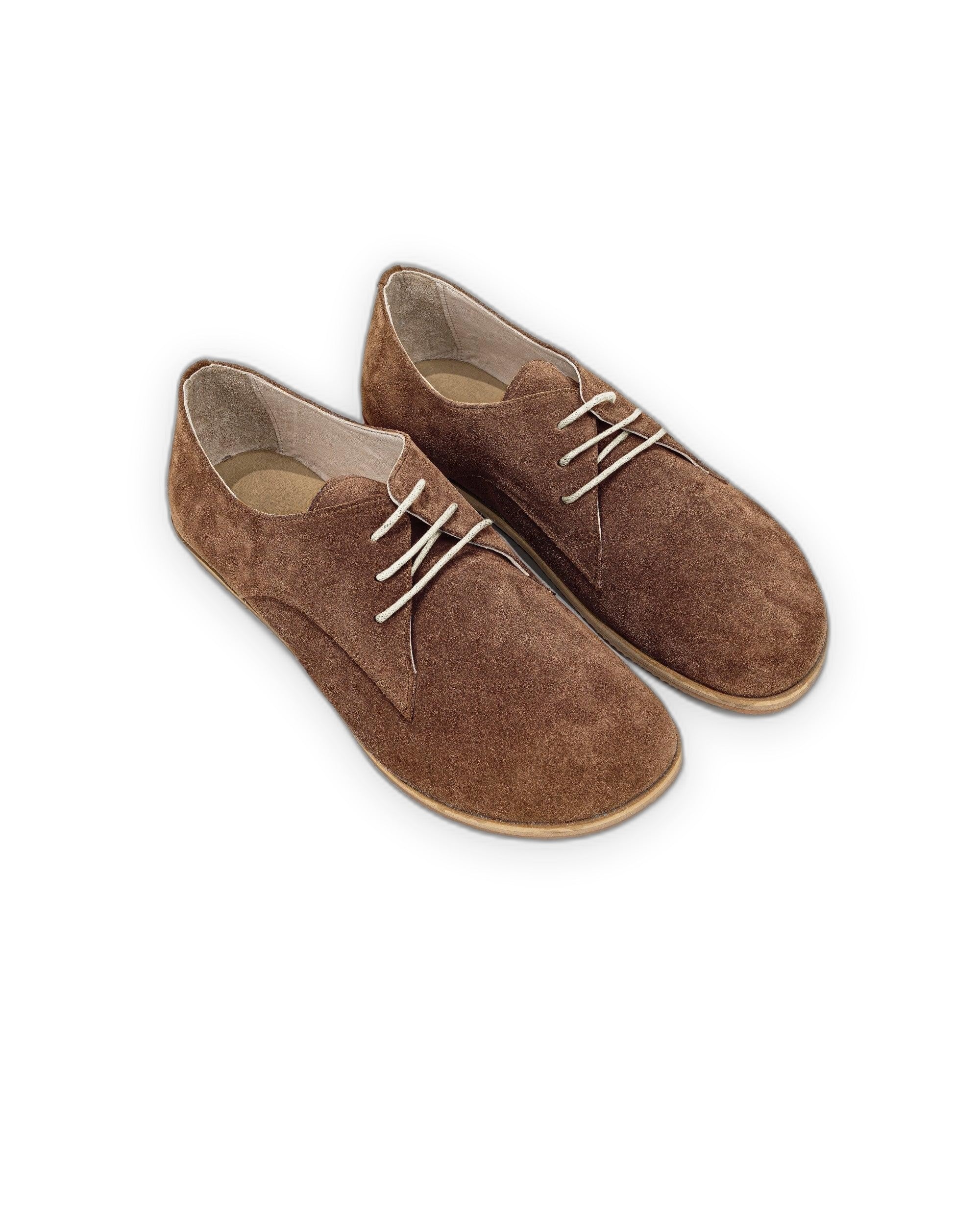 Men's Tan Suede Oxford Shoes - Handcrafted Calf Leather Wide Toe Box | Bespoky