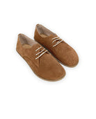 Men's Tan Suede Oxford Shoes - Handcrafted Calf Leather Wide Toe Box | Bespoky