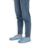 Detail Baby Blue Oxford Shoes - Handcrafted Calf Leather Turkey | Bespoky