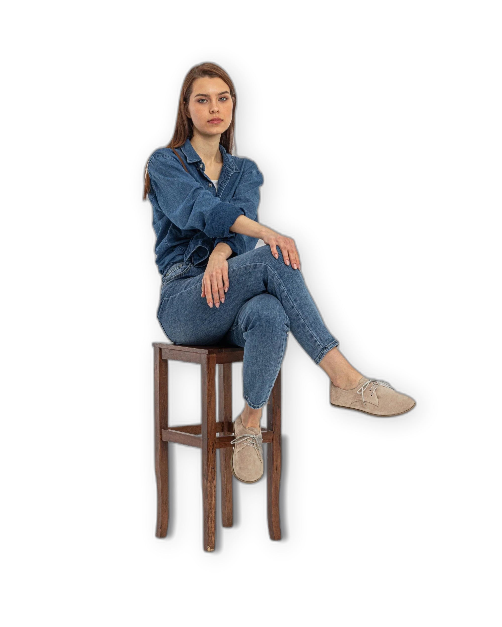 Back view Beige Oxford Shoes - Calf Leather Handcrafted | Bespoky