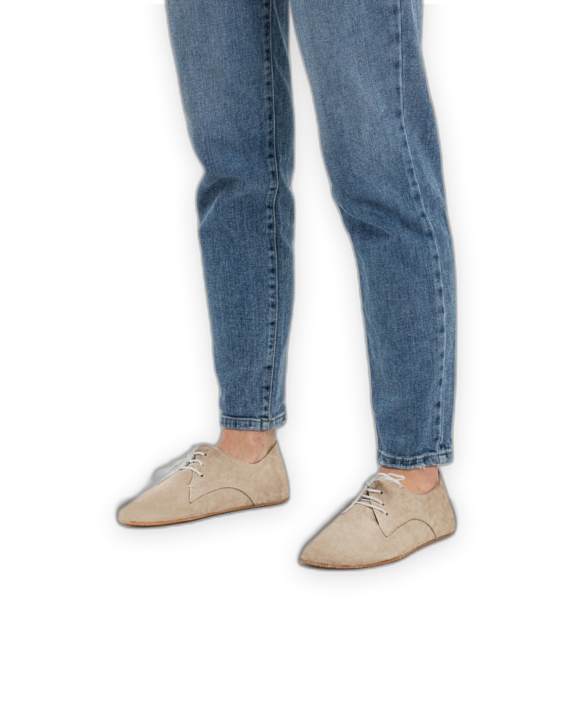 Detail Beige Oxford Shoes - Handcrafted Calf Leather Turkey | Bespoky