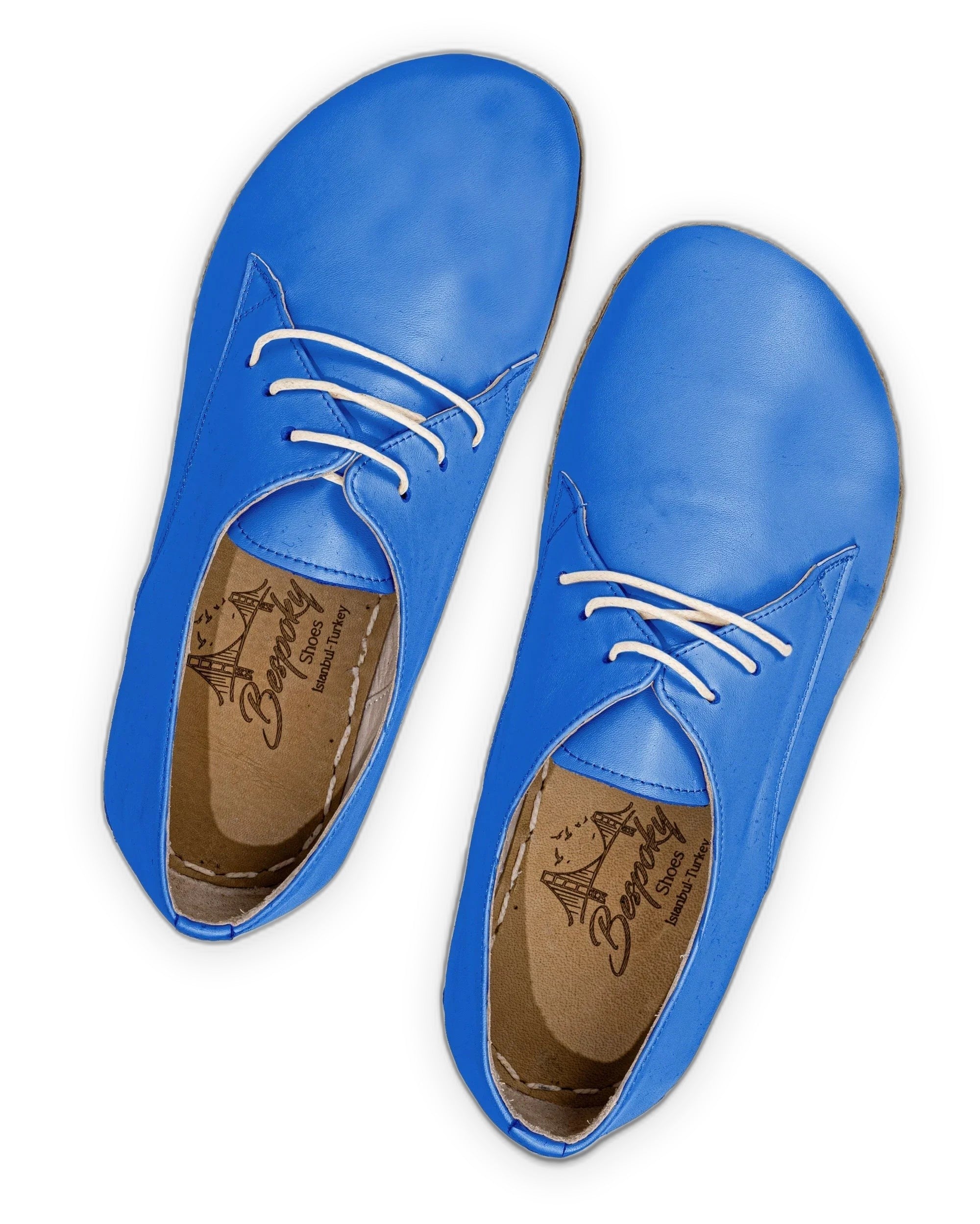 Side view Blue Oxford Shoes - Calf Leather Zero Drop | Bespoky